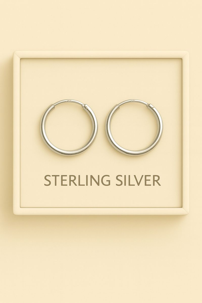✨ Classic Sterling Silver Hoop Earrings – Timeless Everyday Elegance
