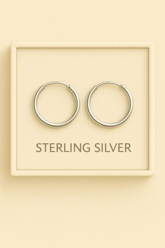✨ Classic Sterling Silver Hoop Earrings – Timeless Everyday Elegance